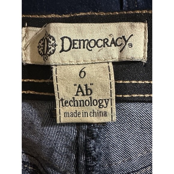 Democracy Jeans Women 6 Blue Ab Technology Skinny Mid Rise Dark Stretch Denim - Picture 4 of 5
